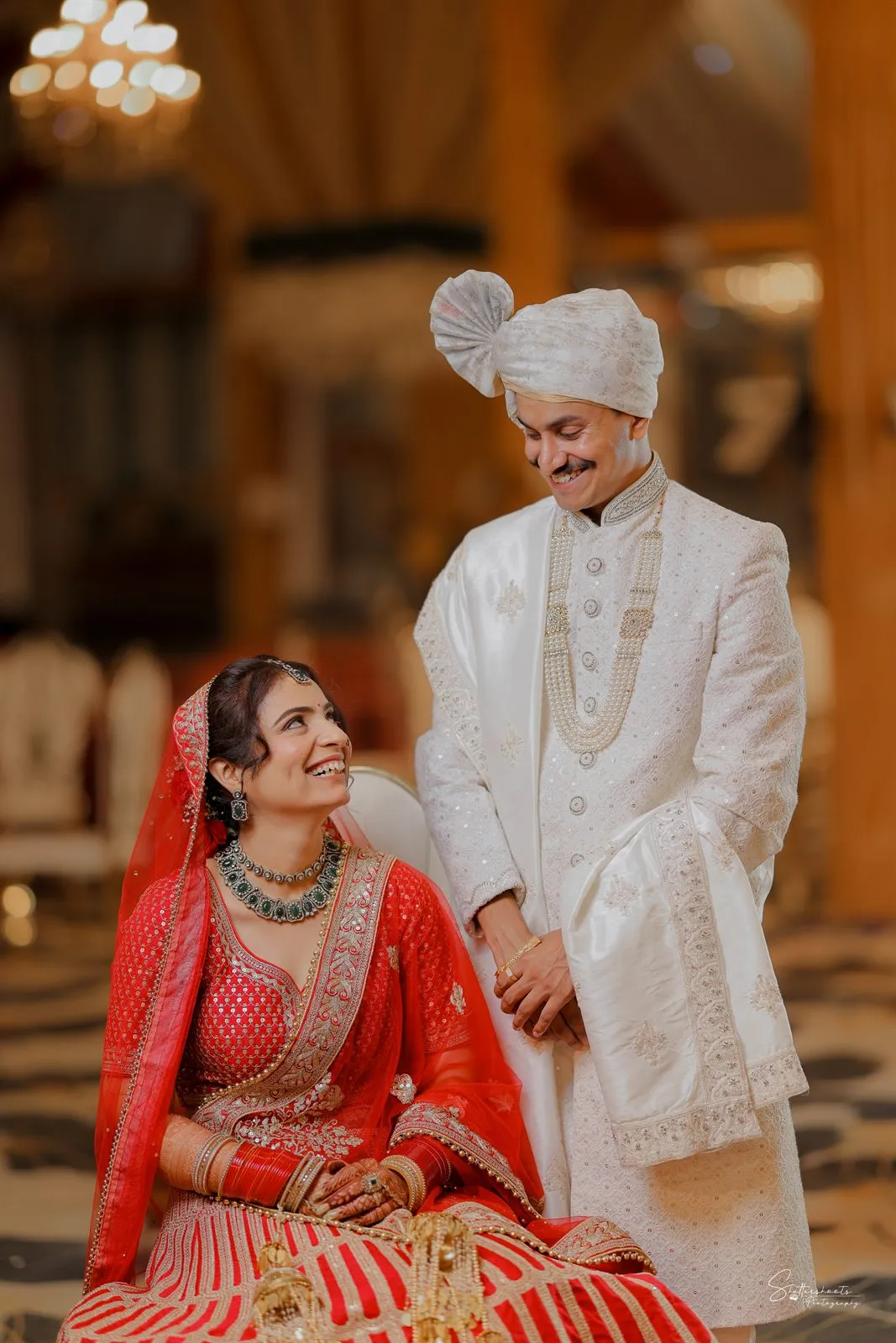 Bride and groom in traditional attire