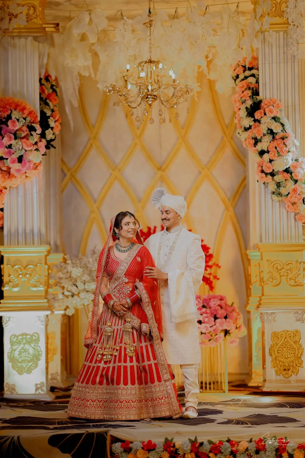 Bride and groom at the mandap